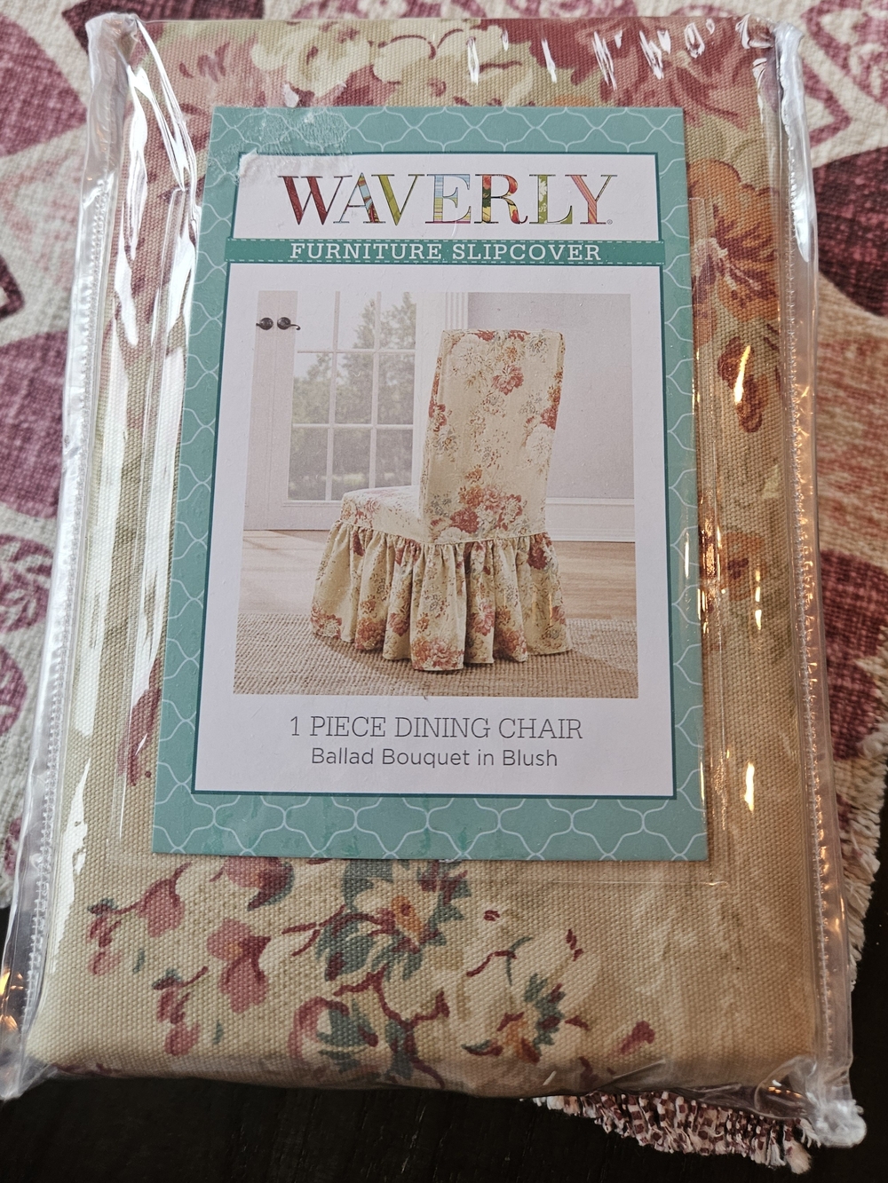 New Waverly Dining Chair Slipcover Ballad Bouquet in Blush
